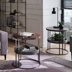 Enza Home Pera 54x60 cm Kahverengi Metal Ayaklı Yan Sehpa