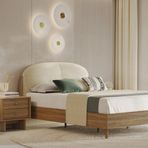 Enza Home Perge 19803 Kemik 180x200 cm Dokuma Kumaş Başlıklı Karyola