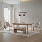 Enza Home Perge Sabit Yemek Masası - Meşe - Bej - 200x100
