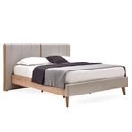 Enza Home Polka 160x200 CM Açık Yeşil Keten Dokulu Kumaş Başlıklı Karyola