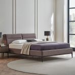 Enza Home Riga Modern Klasik Çift Kişilik Başlıklı Karyola - Gri - 200 x 200 cm