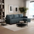 Enza Home Smart Plus Yataklı Köşe Takımı, Kadife Dokulu - Lacivert