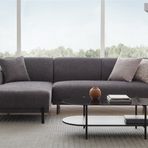 Enza Home Terra Yataklı - Sol, Keten Dokulu, 16004 Antrasit Köşe Takımı