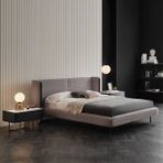 Enza Home Tunis Başlıklı Karyola - Koyu Gri - 200 x 200 cm