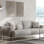 Enza Home Varena 55901 Açık Gri Dokuma Kumaş 3'lü Yataklı Koltuk