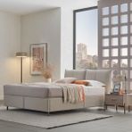 Enza Home Varena Başlıklı Baza 2'li Set - Açık Gri - 160 x 200 cm