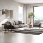 Enza Home Varena Koltuk Takımı Vizon Modern Tasarım Ahşap ve Metal Malzeme 3+1 Takım