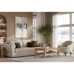 Enza Home Verona Koltuk Takımı - Bazalı, Keten Dokulu, 73101 Krem