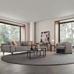 Enza Home Viera 3'lü Koltuk Takımı Gri Keten Kumaş Modern Tasarım Mekanizmalı Yatak Özelliği