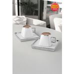 Enza Mona 2'li Porselen Kahve Fincanı Takımı 90 ml Platin