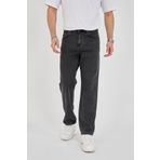 ENZİM JEANS Erkek 100% Pamuk Baggy Kot Pantolon Füme 30