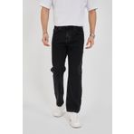 ENZİM JEANS Erkek 100% Pamuk Baggy Kot Pantolon Siyah 38