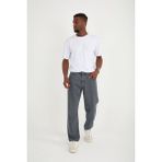 Enzim Jeans Erkek Baggy Fit 100% Pamuk Denim Pantolon Açık Gri 5 Cep Detaylı Rahat Günlük Kullanım - 33