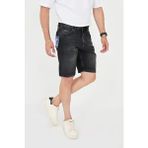 Enzim Jeans Erkek Düz Desenli Slim Fit Kot Şort Günlük Kullanım İçin %100 Pamuk - Siyah - 34