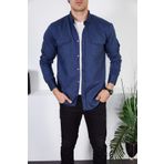 ENZİM JEANS Erkek Kot Gömlek Mavi L