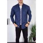 Enzim Jeans Erkek Kot Gömlek - Mavi