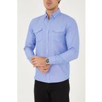 ENZİM JEANS Erkek Polycotton Gömlek Mavi XL