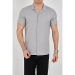 Enzim Jeans Erkek Slim Fit Polycotton Kısa Kol Gömlek - Gri