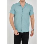 Enzim Jeans Erkek Slim Fit Polycotton Kısa Kol Gömlek - Turkuaz