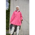 ENZİM JEANS Kadın Oversize Kot Ceket Pembe S/M