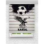Enzo Home Kartal ve Futbol Topu Desenli Baskılı Zebra Stor Perde – Taraftar Temalı Dekoratif Zebra Perde - Renkli - 190 x 280 cm