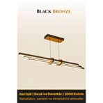 ENZO LIGHT Cosmo Bronz 3000K Lineer LED Sarkıt Avize – Kumandalı Dim Edilebilir – Aşağı Işık 50 x 50