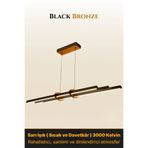 ENZO LIGHT Cosmo Bronz 3000K Lineer LED Sarkıt Avize – Kumandalı Dim Edilebilir – Yukarı & Aşağı Işık 60 x 60