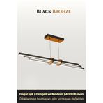 ENZO LIGHT Cosmo Bronz 4000K Lineer LED Sarkıt Avize – Kumandalı Dim Edilebilir – Aşağı Işık 50 x 50