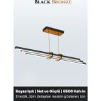 Enzo Light Cosmo Bronz Lineer LED Sarkıt Avize – Kumandalı Dim Edilebilir – Aşağı Işık - Beyaz Işık