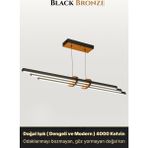 Enzo Light Cosmo Bronz Lineer LED Sarkıt Avize – Kumandalı Dim Edilebilir – Aşağı Işık - Doğal Işık