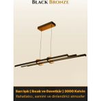 Enzo Light Cosmo Bronz Lineer LED Sarkıt Avize – Kumandalı Dim Edilebilir – Yukarı & Aşağı Işık - Sarı Işık