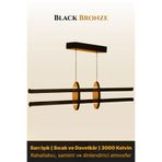 ENZO LIGHT Halo Bronz 3000K Lineer LED Sarkıt Avize – Kumandalı Dim Edilebilir – Yukarı & Aşağı Işık 60 x 60