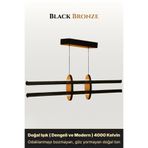 ENZO LIGHT Halo Bronz 4000K Lineer LED Sarkıt Avize – Kumandalı Dim Edilebilir – Yukarı & Aşağı Işık 60 x 60