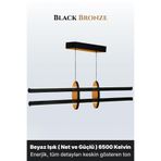 ENZO LIGHT Halo Bronz 6500K Lineer LED Sarkıt Avize – Kumandalı Dim Edilebilir – Yukarı & Aşağı Işık 60 x 60