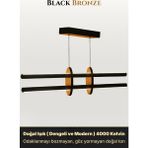 Enzo Light Halo Bronz Lineer LED Sarkıt Avize – Kumandalı Dim Edilebilir – Yukarı & Aşağı Işık - Doğal Işık