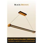 ENZO LIGHT Mira Bronz 3000K Lineer LED Sarkıt Avize – Kumandalı Dim Edilebilir – Aşağı Işık 35 x 35