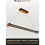 Enzo Light Mira Bronz Lineer LED Sarkıt Avize – Kumandalı Dim Edilebilir – Aşağı Işık - Doğal Işık
