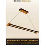 Enzo Light Mira Bronz Lineer LED Sarkıt Avize – Kumandalı Dim Edilebilir – Aşağı Işık - Sarı Işık