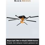 Enzo Light Nova 8 Bronz LED Tavan Avize – Kumandalı Dim Edilebilir – Aşağı Işık