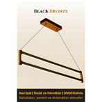 ENZO LIGHT Orion Bronz 3000K Lineer LED Sarkıt Avize – Kumandalı Dim Edilebilir – Aşağı Işık 30 x 60