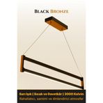 ENZO LIGHT Orion Bronz 3000K Lineer LED Sarkıt Avize – Kumandalı Dim Edilebilir – Yukarı & Aşağı Işık 60 x 60