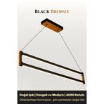ENZO LIGHT Orion Bronz 4000K Lineer LED Sarkıt Avize – Kumandalı Dim Edilebilir – Aşağı Işık 30 x 60