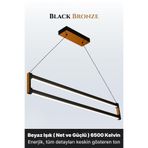ENZO LIGHT Orion Bronz 6500K Lineer LED Sarkıt Avize – Kumandalı Dim Edilebilir – Aşağı Işık 30 x 60