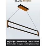 Enzo Light Orion Bronz Lineer LED Sarkıt Avize – Kumandalı Dim Edilebilir – Aşağı Işık - Beyaz Işık