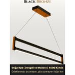 Enzo Light Orion Bronz Lineer LED Sarkıt Avize – Kumandalı Dim Edilebilir – Yukarı & Aşağı Işık - Doğal Işık