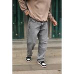 Enzoi Erkek Gri Yıkamalı Baggy Pantolon - Denim Gri - 40