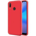 Eonaks Huawei P20 Lite Kamera Korumalı Silikon Rubber Arka Kapak Kırmızı Kılıf