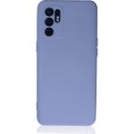 Eonaks Oppo Reno 6 Kamera Korumalı Silikon Rubber Arka Kapak Lila Kılıf