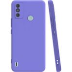 Eonaks Tecno Spark 6 Go Kamera Korumalı Silikon Rubber Arka Kapak Lila Kılıf