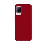Eonaks Vivo V21 Kamera Korumalı Silikon Rubber Arka Kapak Kırmızı Kılıf